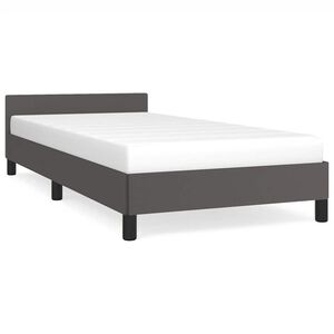 vidaXL Giroletto con Testiera senza Materasso Grigio 80x200 cm