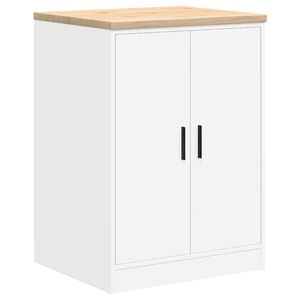 vidaXL Armadietto da Garage Bianco 60x51x85 cm Legno Massello di Pino
