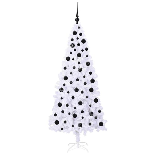 vidaXL Albero di Natale artificiale Bianco 180 cm PVC e Acciaio