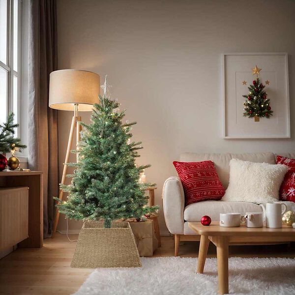 vidaXL Collare per Albero di Natale Marrone 70 x 70 x 28 cm seagrass
