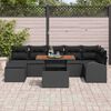 vidaXL Set Divano da Giardino con archiviazione 8 pcs Nero Poly Rattan