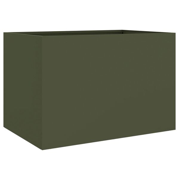 vidaXL Fioriera Verde Oliva 62x30x29 cm in Acciaio