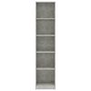 vidaXL Libreria 5 Ripiani Grigio Cemento 40x24x175cm Legno Multistrato