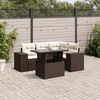 vidaXL Set Divano da Giardino 5 pz con Cuscini Marrone in Polyrattan