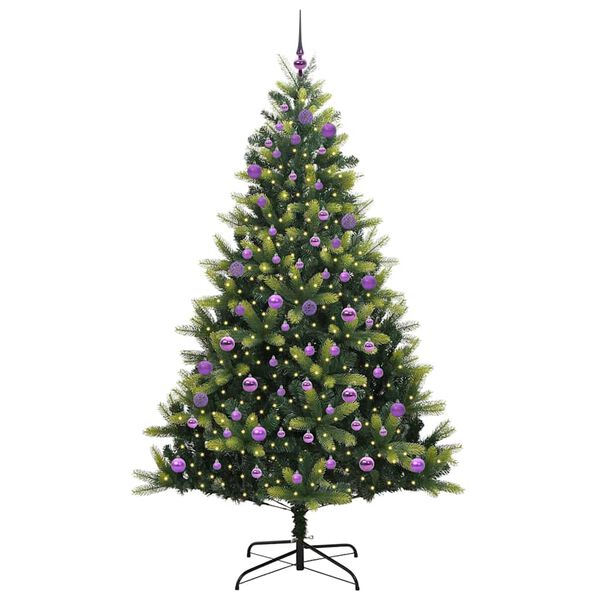 vidaXL Albero di Natale Artificiale a Cerniera con 300 LED 240 cm