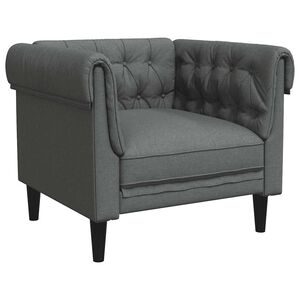vidaXL Poltrona Chesterfield Grigio Scuro in Tessuto