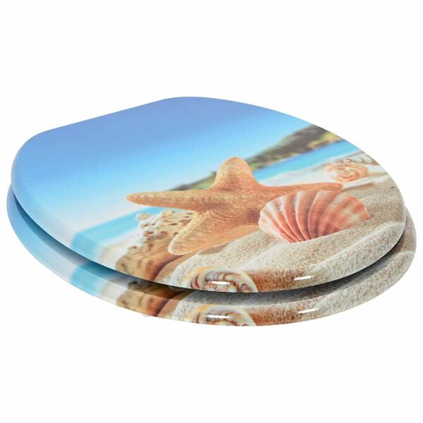 vidaXL Sedile del WC Blu Chiaro 44 x 38 cm Pannello MDF