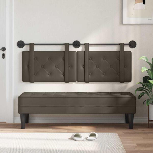 vidaXL Testata appesa Grigio 150 x 55 x 5 cm Pelle Sintetica