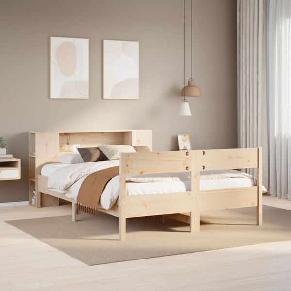 vidaXL Letto Libreria senza Materasso 120x190 cm in Legno di Pino