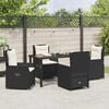 vidaXL Set da Pranzo per Giardino 5 pcs Nero polyrattan