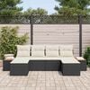 vidaXL Set Divano da Giardino con cuscino 6 pcs Nero polyrattan