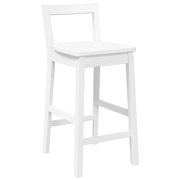 vidaXL Sgabelli da Bar 2 pz Bianchi in Legno Massello di Hevea