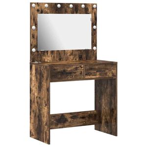 vidaXL Tavolo da Trucco con cassetto Rovere fum&eacute; 78,5 x 41 x 135 cm