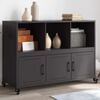 vidaXL Credenza Nera 100,5x39x72 cm in Acciaio