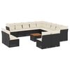 vidaXL Set Divani da Giardino 14pz con Cuscini in Polyrattan Nero