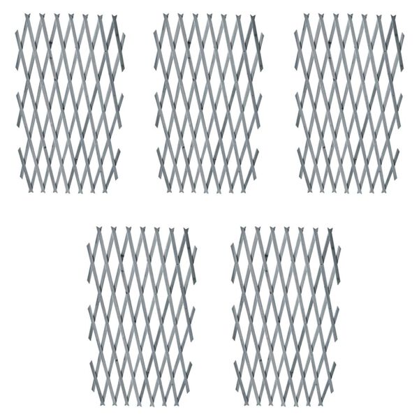 vidaXL Recinzione a Traliccio 5 pz in Massello Abete 180x90 cm Grigio