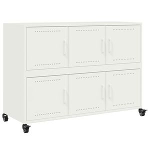 vidaXL Credenza Bianca 100,5x39x72 cm in Acciaio