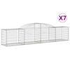 vidaXL Cesti Gabbioni ad Arco 7 pz 300x50x60/80 cm Ferro Zincato