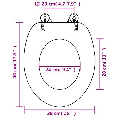 vidaXL Tavoletta WC con Coperchio Chiusura Morbida MDF Design Pinguino