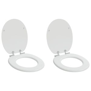 vidaXL Sedile per toilette con chiusura morbida 2 pz Bianco 44 x 38 cm