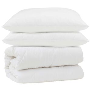 vidaXL Set di Piumoni 3 pcs Bianco Microfibra e Piuma d'Oca