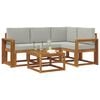 vidaXL Set di divani da esterno 5 pcs Grigio Naturale e Chiaro