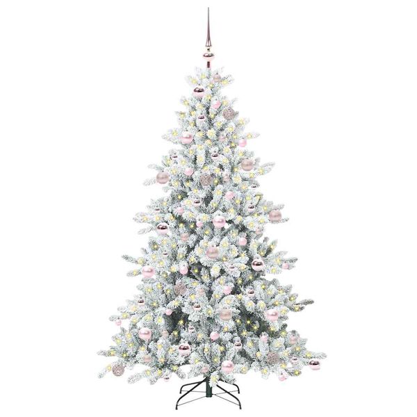 vidaXL Albero di Natale Artificiale con Rami Pieghevoli Bianco 180 cm