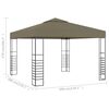 vidaXL Gazebo da Giardino 3x3 m Grigio Talpa 180 g/m²