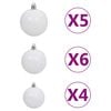 vidaXL Albero di Natale Preilluminato Palline Bianco 180 cm 564 Rami