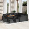 vidaXL Set Divano da Giardino con cuscino 13 pcs Nero