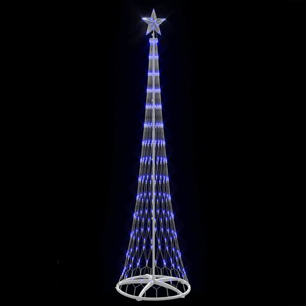 vidaXL Albero di Natale LED con 290 LED Blu 70 x 70 x 250 cm Metallo
