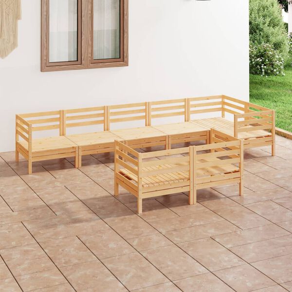 vidaXL Set Salotto da Giardino 8 pz in Legno Massello di Pino