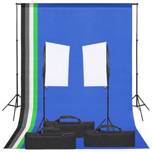 vidaXL Kit per Studio Fotografico con Set di Luci e Fondale
