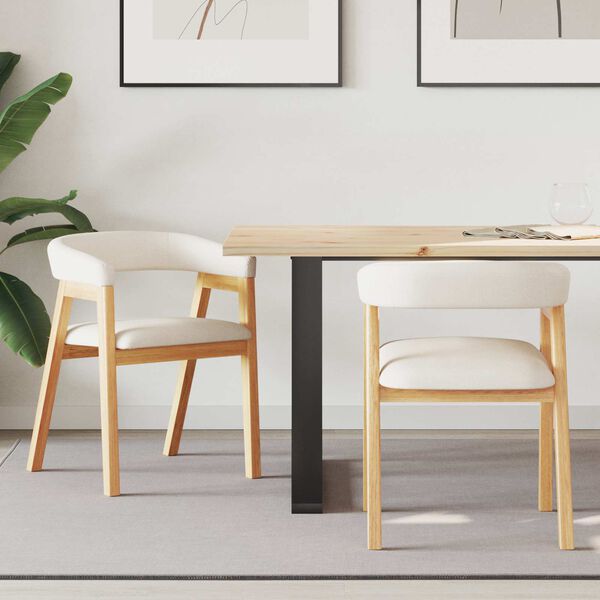 vidaXL Sedie da pranzo 2 pcs Naturale 54 x 57 x 73 cm