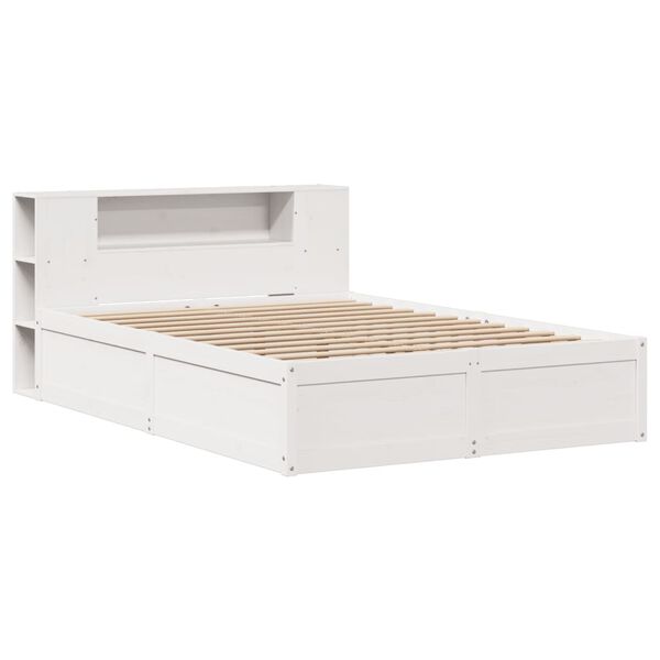 vidaXL Letto senza Materasso Bianco 135x190 cm Legno Massello di Pino