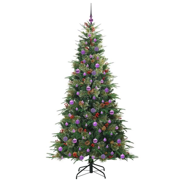 vidaXL Albero di Natale Artificiale con Rami Pieghevoli Verde 210 cm