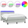 vidaXL Letto a Molle con Materasso e LED Grigio Chiaro 160x210cm Velluto