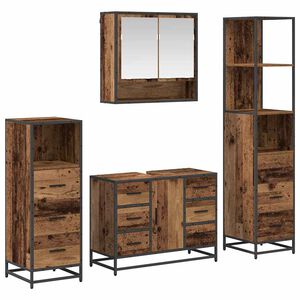 vidaXL Set di mobili per il bagno 4 pz Legno vecchio 80 x 33 x 60 cm