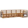 vidaXL Set divani 5 pcs Naturale Legno di Acacia Massello