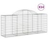 vidaXL Cesti Gabbioni ad Arco 14 pz 200x50x80/100 cm Ferro Zincato