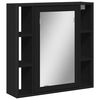 vidaXL Mobile da Bagno con Specchio Nero 60x16x60 cm Legno Multistrato