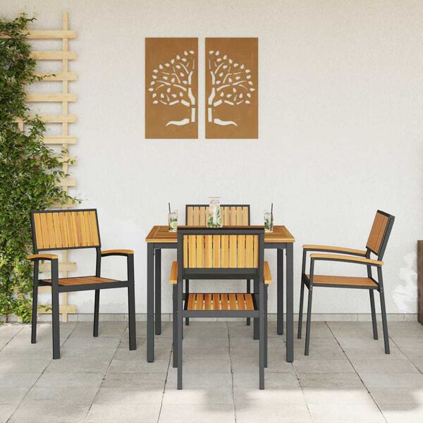 vidaXL Sedia da Giardino 4 pcs Marrone 56 x 57 x 87cm