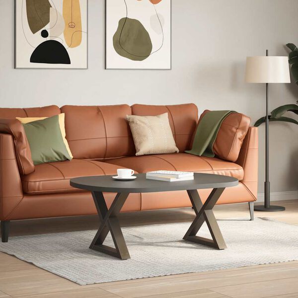 vidaXL Gambe per Tavolino da Caff&egrave; 2 pz in Acciaio Naturale 50x(42-43,3) cm Acciaio