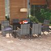 vidaXL Set da Pranzo per Giardino 7 pz con Cuscini Polyrattan Grigio