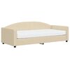 vidaXL Divano Letto con Materasso Crema 90x200 cm in Tessuto