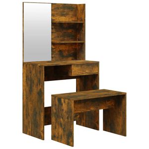 vidaXL Set Tavolo da Toeletta Rovere Fumo 74,5x40x141 cm