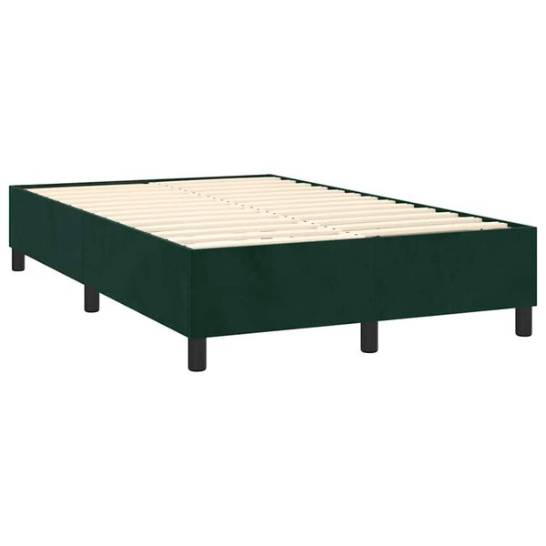 vidaXL Giroletto a Molle con Materasso Verde Scuro 120x200 cm Velluto