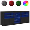 vidaXL Credenza con Luci LED Nera 181,5x37x67 cm