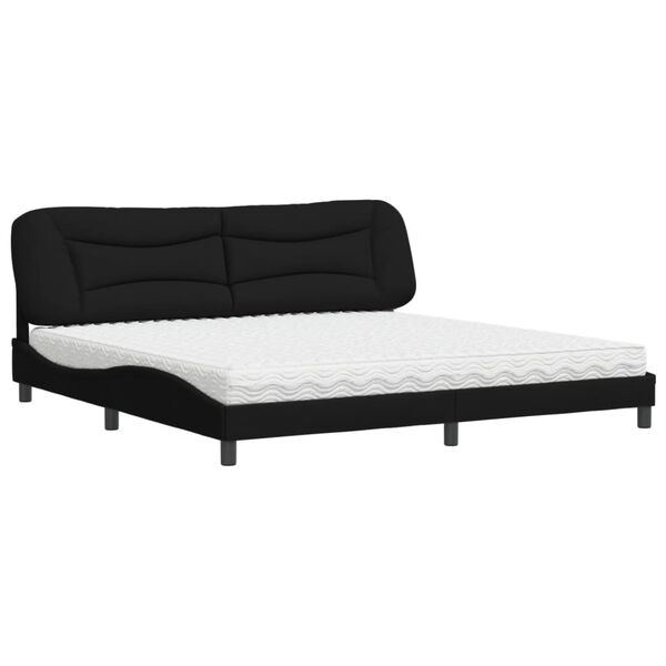 vidaXL Letto con Materasso Hvar Nero 200x200 cm in Tessuto