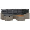 vidaXL Set Divano da Giardino con cuscino 7 pcs Grigio polyrattan